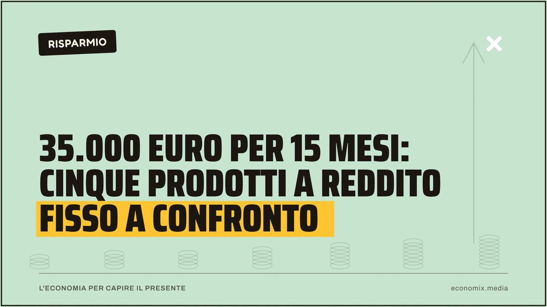 35.000 euro per 15 mesi: cinque prodotti a reddito fisso a confronto: immagine in evidenza per Economix