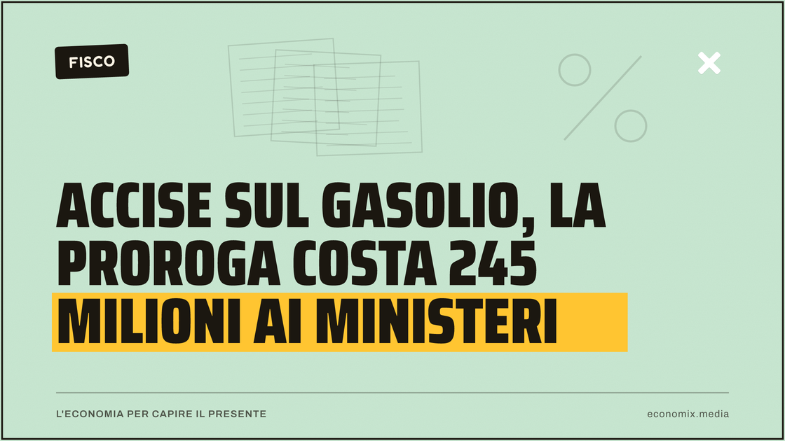 Accise sul gasolio, la proroga costa 245 milioni ai ministeri: immagine in evidenza per Economix