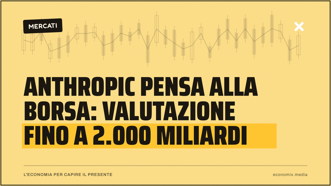 Anthropic pensa alla Borsa: valutazione fino a 2.000 miliardi: immagine in evidenza per Economix