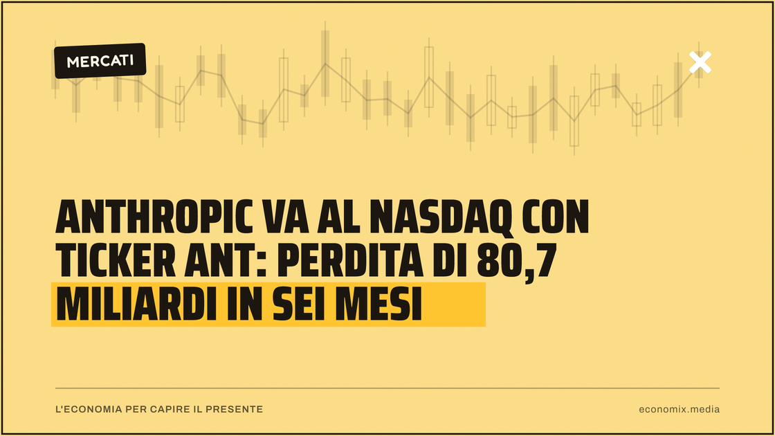 Anthropic va al Nasdaq con ticker ANT: perdita di 80,7 miliardi in sei mesi: immagine in evidenza per Economix