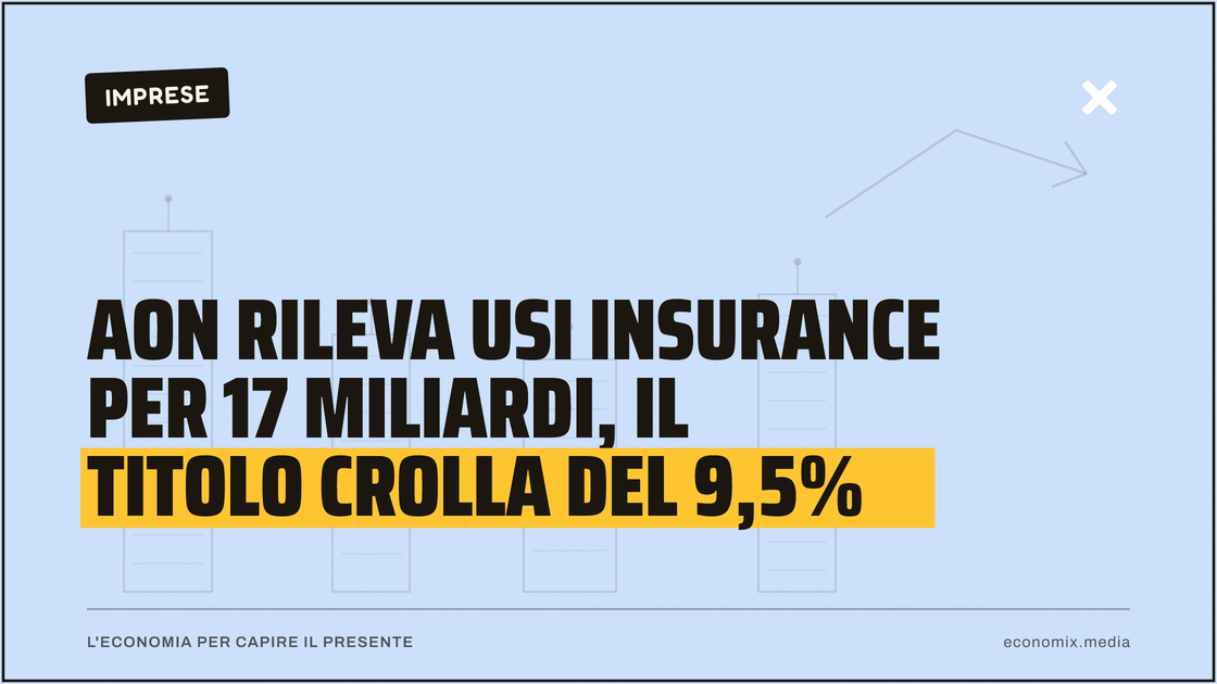 Aon rileva Usi Insurance per 17 miliardi, il titolo crolla del 9,5%: immagine in evidenza per Economix