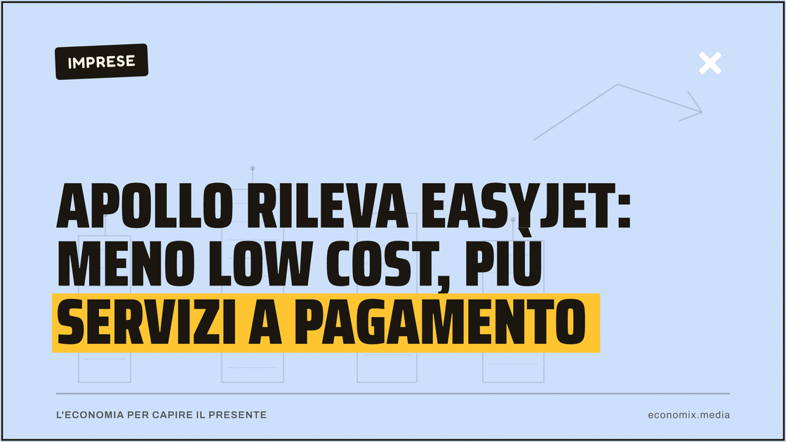 Apollo rileva easyJet: meno low cost, più servizi a pagamento: immagine in evidenza per Economix