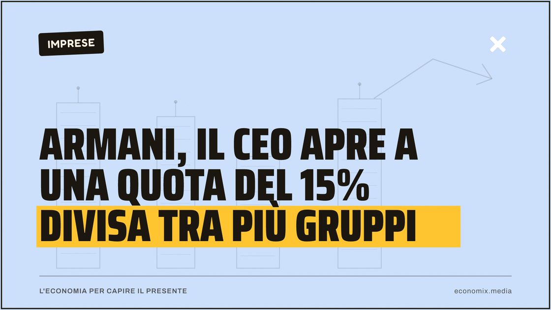 Armani, il ceo apre a una quota del 15% divisa tra più gruppi: immagine in evidenza per Economix