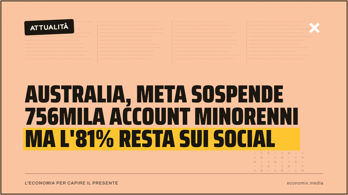 Australia, Meta sospende 756mila account minorenni ma l'81% resta sui social: immagine in evidenza per Economix
