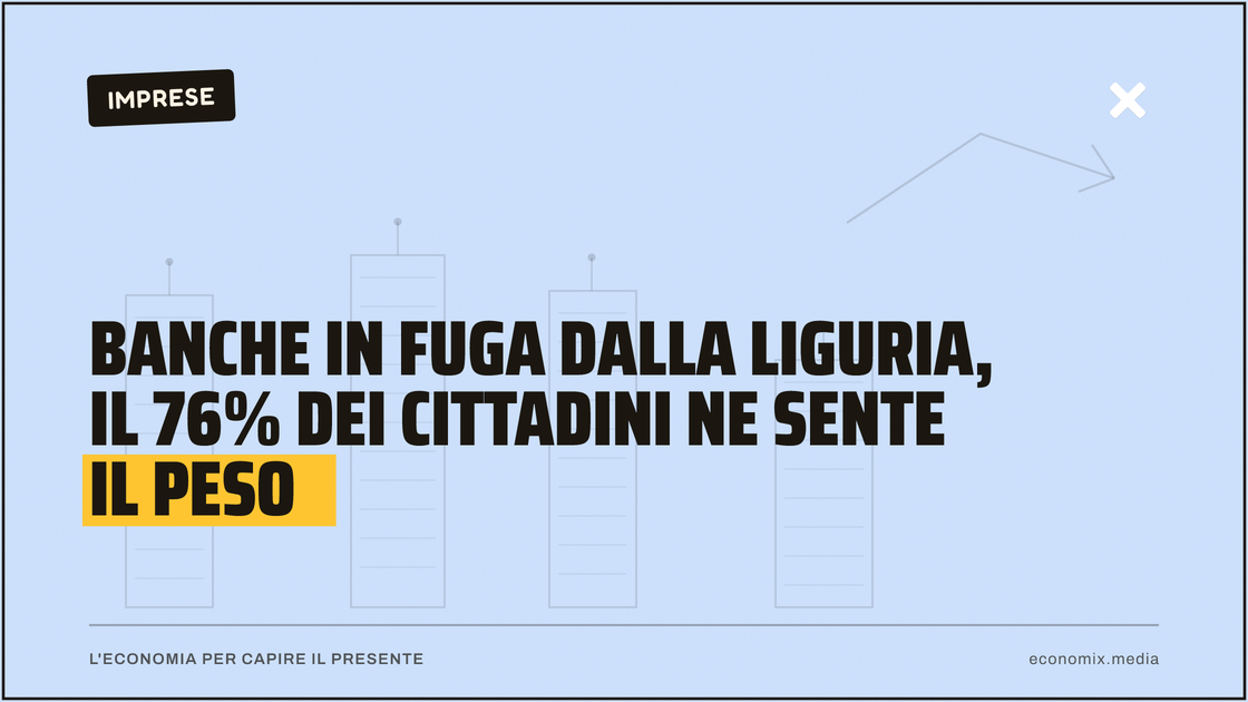 Banche in fuga dalla Liguria, il 76% dei cittadini ne sente il peso: immagine in evidenza per Economix