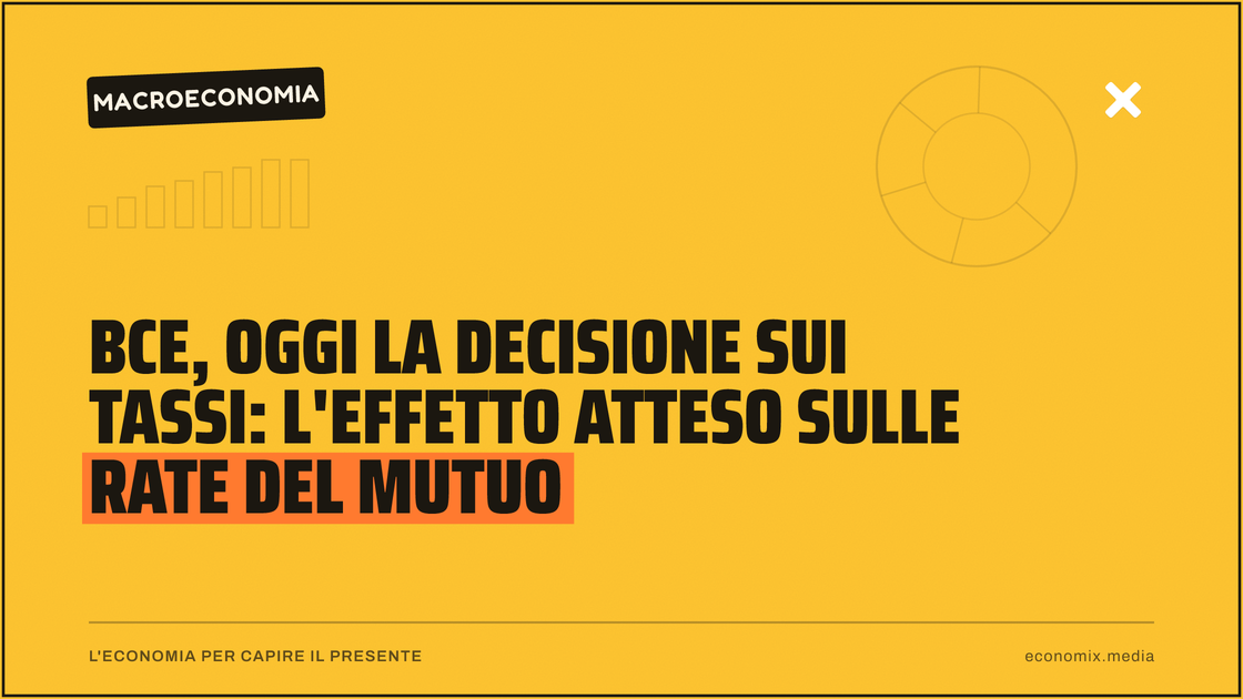 Bce, oggi la decisione sui tassi: l'effetto atteso sulle rate del mutuo: immagine in evidenza per Economix