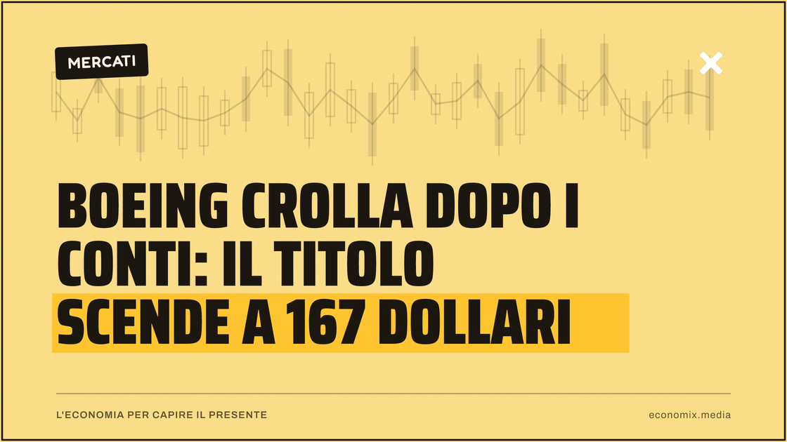 Boeing crolla dopo i conti: il titolo scende a 167 dollari: immagine in evidenza per Economix