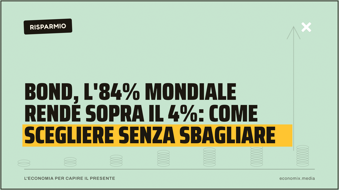 Bond, l'84% mondiale rende sopra il 4%: come scegliere senza sbagliare: immagine in evidenza per Economix
