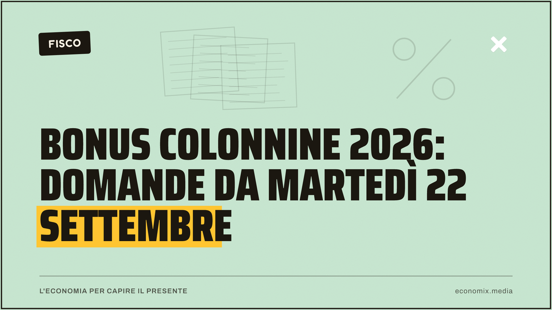 Bonus colonnine 2026: domande da martedì 22 settembre: immagine in evidenza per Economix