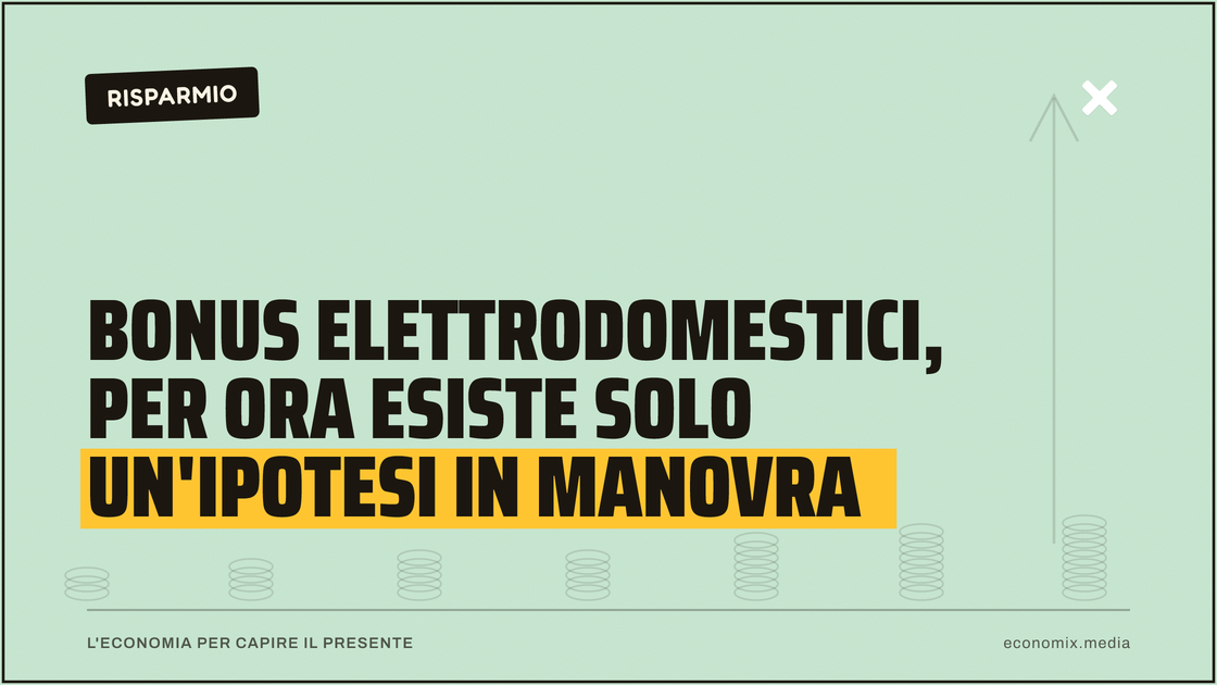 Bonus elettrodomestici, per ora esiste solo un'ipotesi in manovra: immagine in evidenza per Economix
