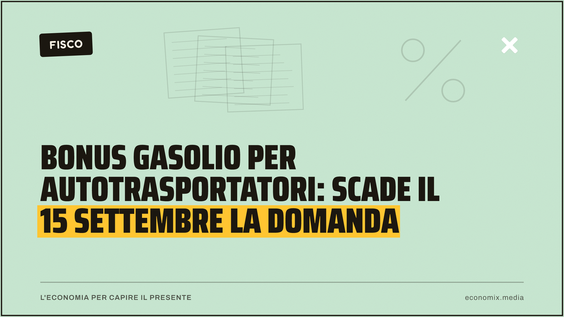 Bonus gasolio per autotrasportatori: scade il 15 settembre la domanda: immagine in evidenza per Economix