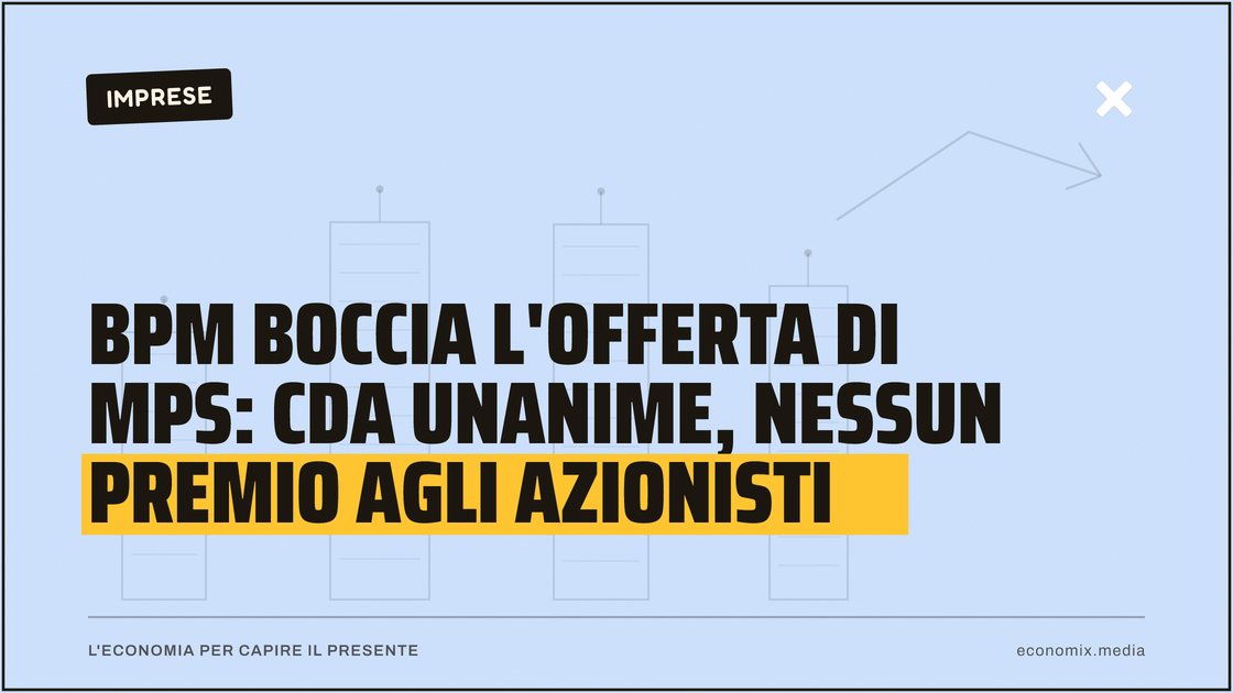 Bpm boccia l'offerta di Mps: cda unanime, nessun premio agli azionisti: immagine in evidenza per Economix