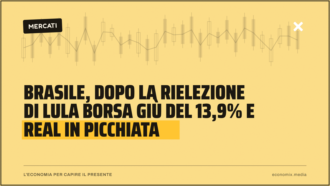 Brasile, dopo la rielezione di Lula Borsa giù del 13,9% e real in picchiata: immagine in evidenza per Economix