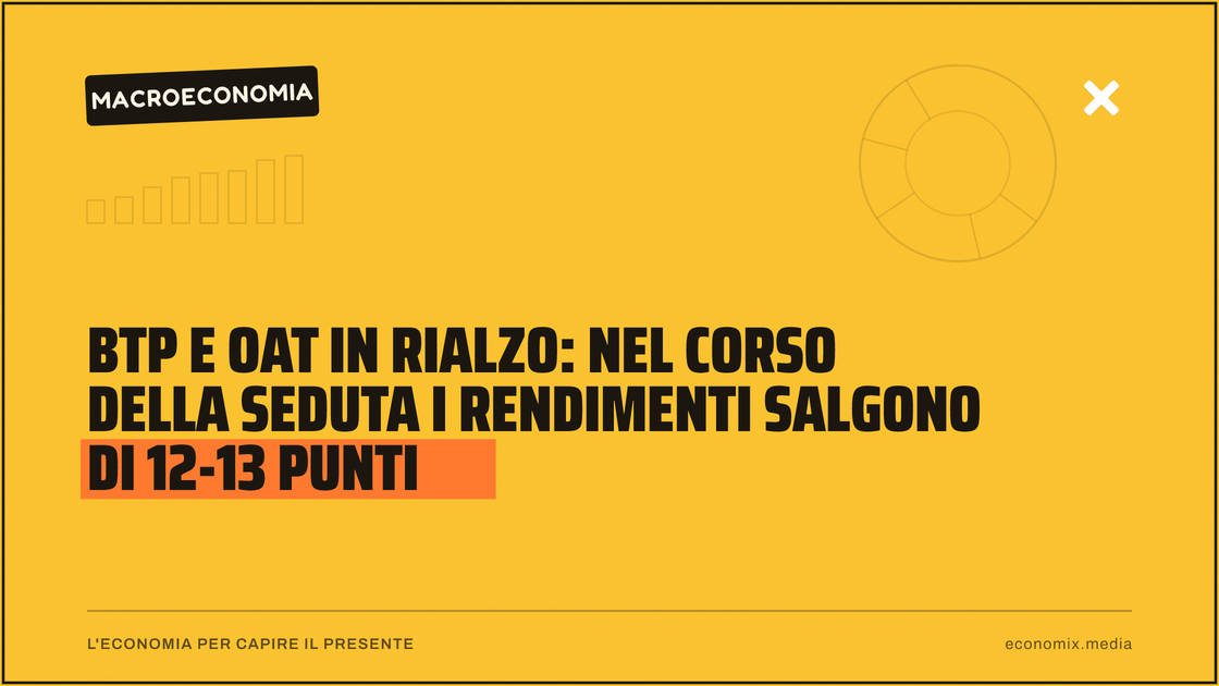 BTP e OAT in rialzo: nel corso della seduta i rendimenti salgono di 12-13 punti: immagine in evidenza per Economix