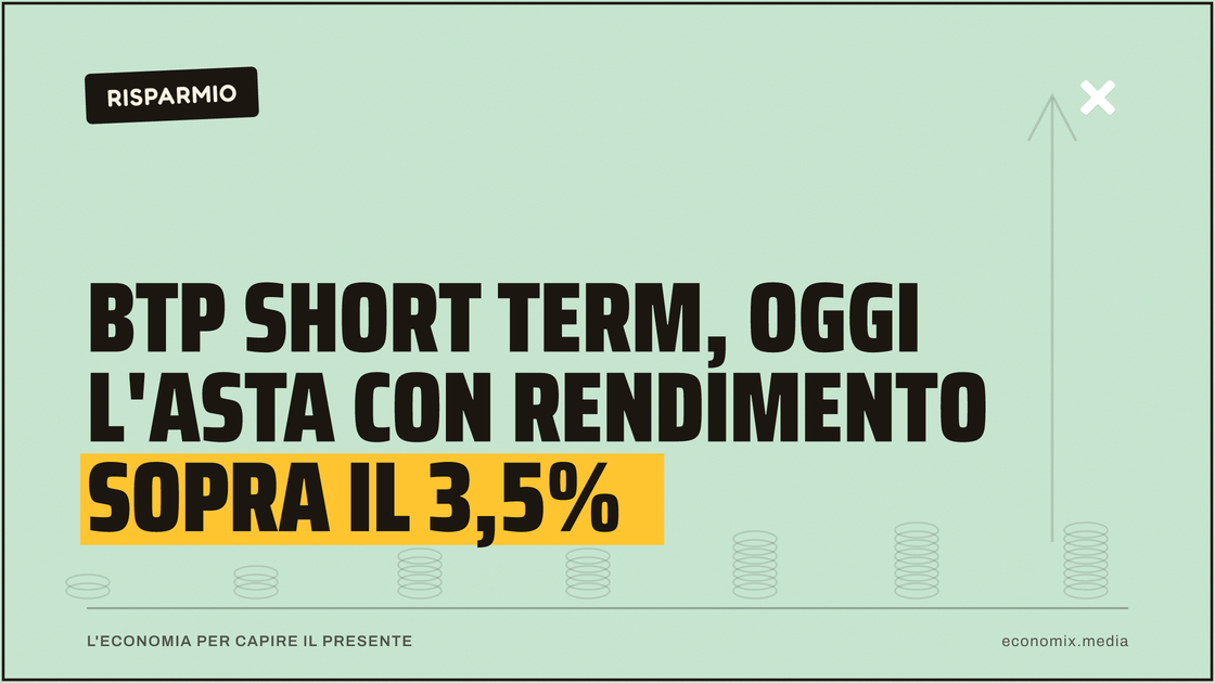 BTP Short Term, oggi l'asta con rendimento sopra il 3,5%: immagine in evidenza per Economix
