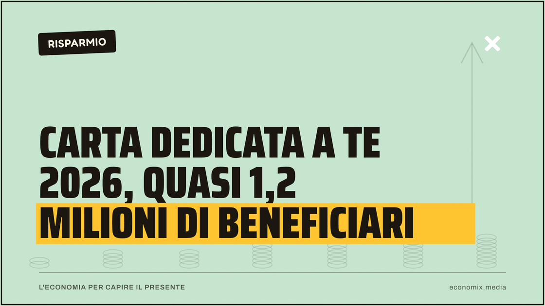 Carta Dedicata a Te 2026, quasi 1,2 milioni di beneficiari: immagine in evidenza per Economix