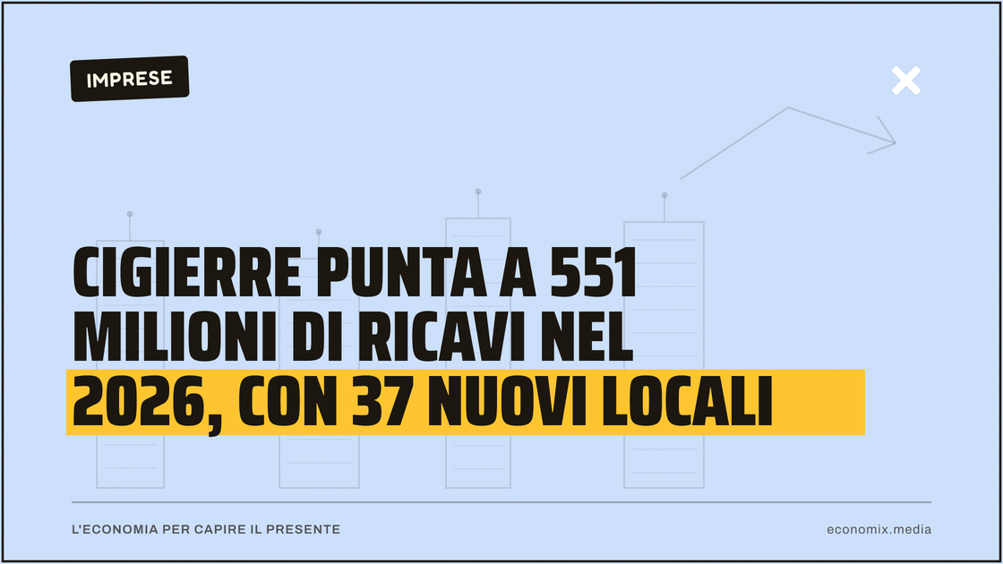 Cigierre punta a 551 milioni di ricavi nel 2026, con 37 nuovi locali: immagine in evidenza per Economix