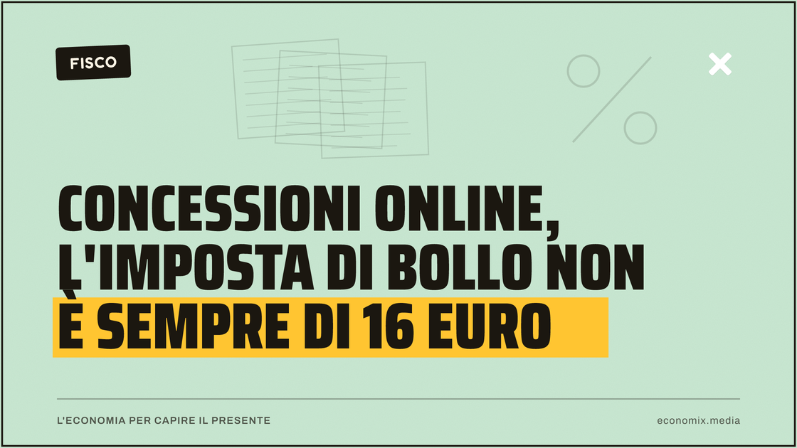Concessioni online, l'imposta di bollo non è sempre di 16 euro: immagine in evidenza per Economix