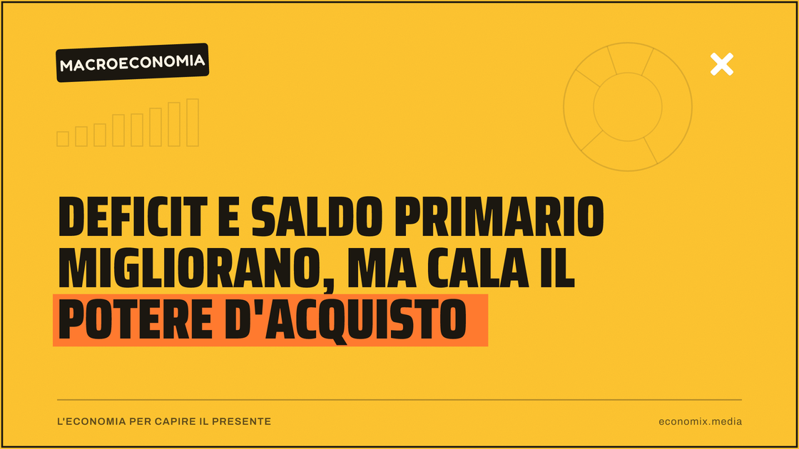 Deficit e saldo primario migliorano, ma cala il potere d'acquisto: immagine in evidenza per Economix