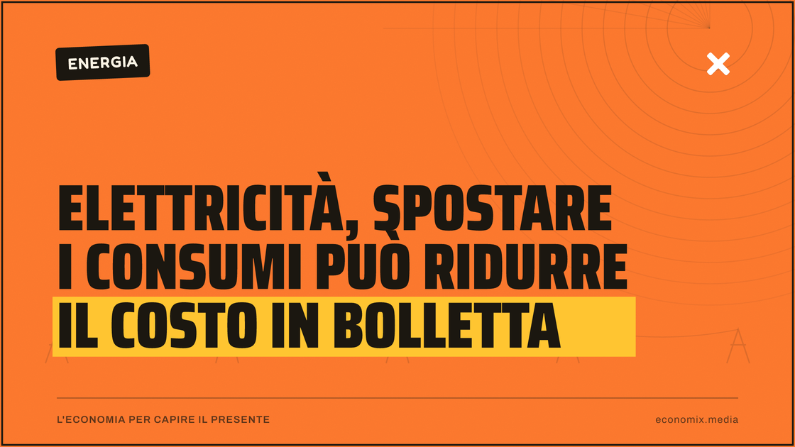 Elettricità, spostare i consumi può ridurre il costo in bolletta: immagine in evidenza per Economix