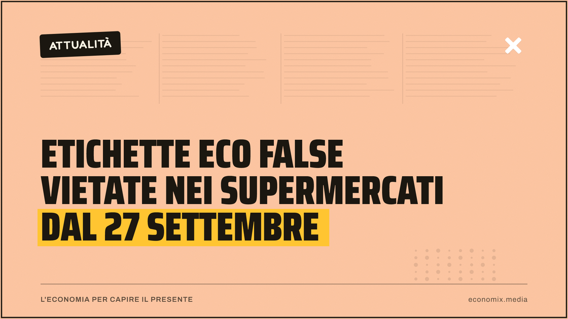 Etichette eco false vietate nei supermercati dal 27 settembre: immagine in evidenza per Economix