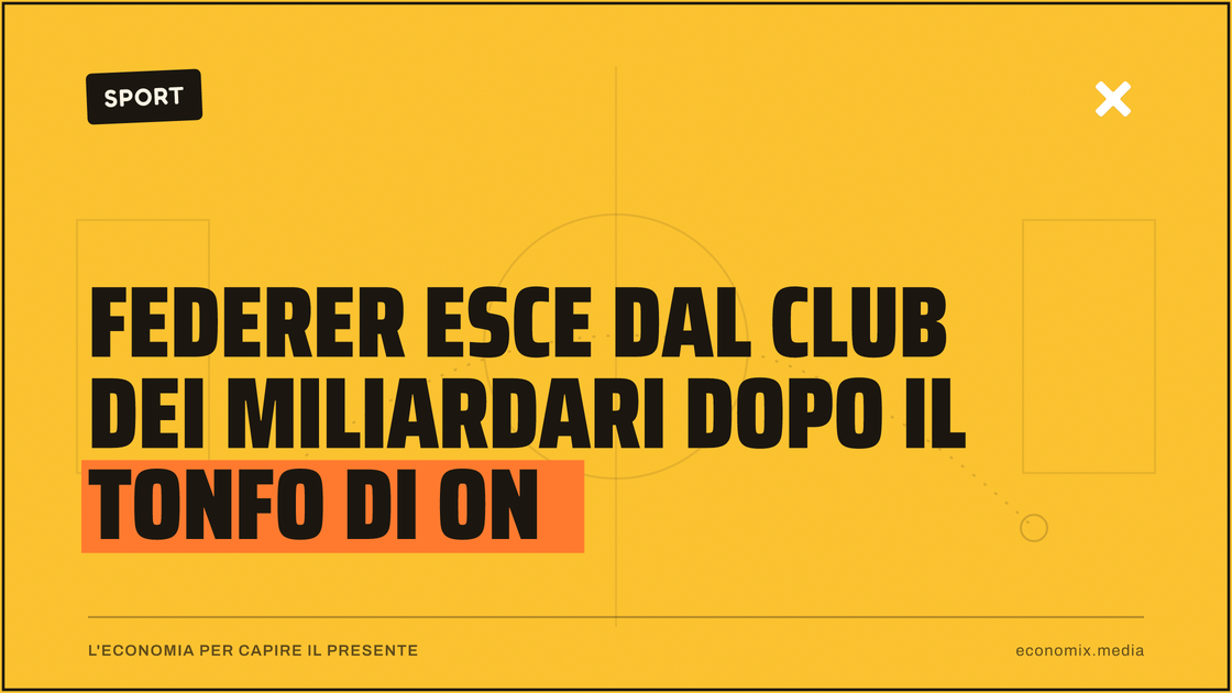 Federer esce dal club dei miliardari dopo il tonfo di On: immagine in evidenza per Economix
