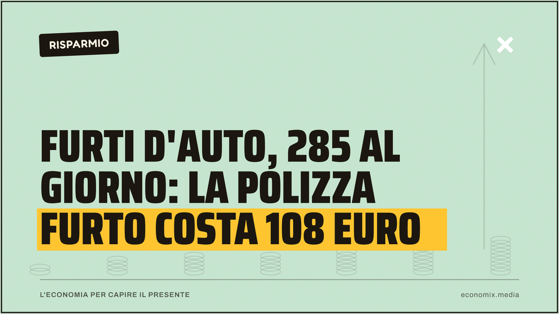 Furti d'auto, 285 al giorno: la polizza furto costa 108 euro: immagine in evidenza per Economix