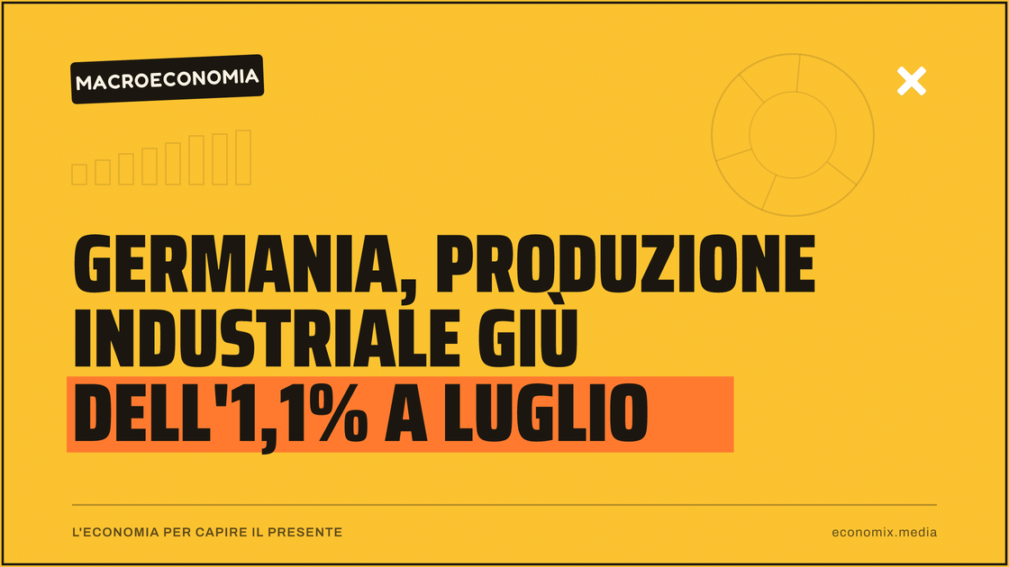 Germania, produzione industriale giù dell'1,1% a luglio: immagine in evidenza per Economix
