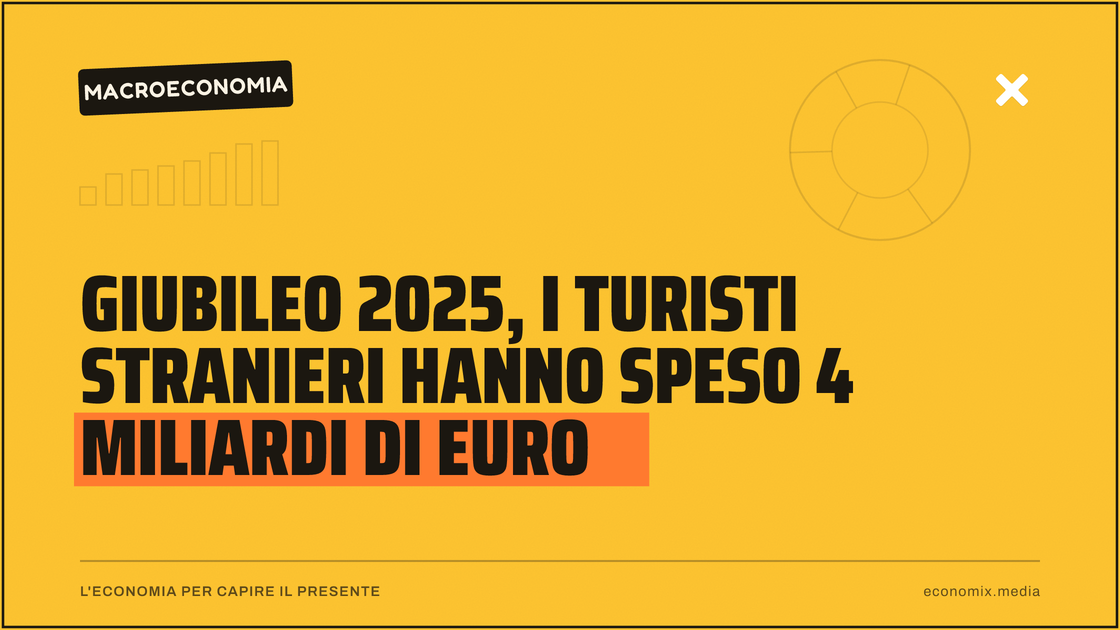 Giubileo 2025, i turisti stranieri hanno speso 4 miliardi di euro: immagine in evidenza per Economix