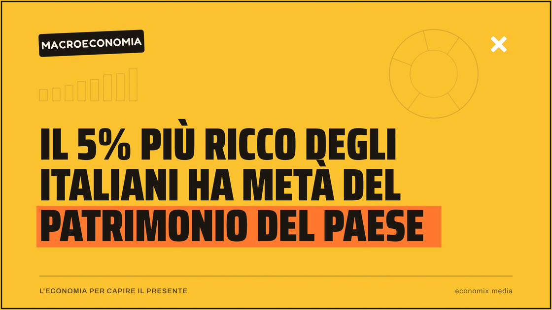 Il 5% più ricco degli italiani ha metà del patrimonio del paese: immagine in evidenza per Economix