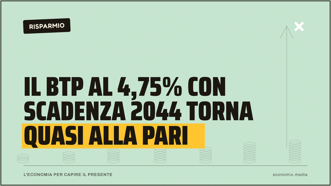 Il BTP al 4,75% con scadenza 2044 torna quasi alla pari: immagine in evidenza per Economix