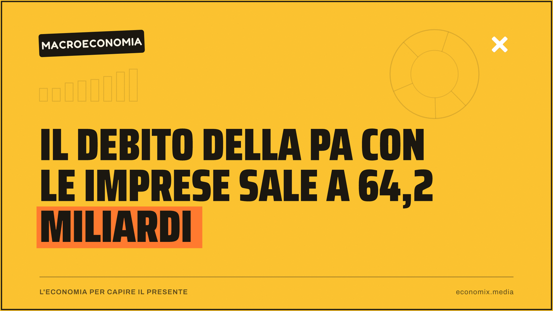 Il debito della Pa con le imprese sale a 64,2 miliardi: immagine in evidenza per Economix