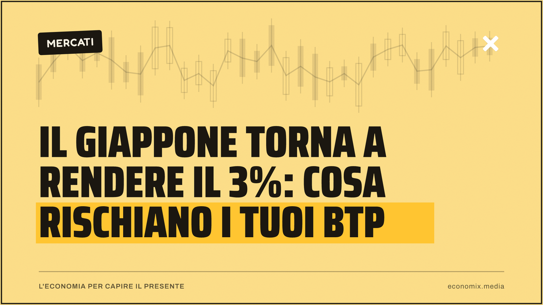 Il Giappone torna a rendere il 3%: cosa rischiano i tuoi BTP: immagine in evidenza per Economix