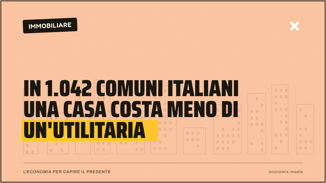In 1.042 comuni italiani una casa costa meno di un'utilitaria: immagine in evidenza per Economix
