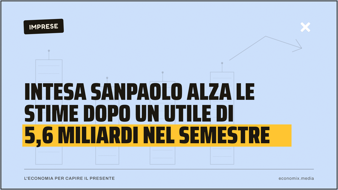 Intesa Sanpaolo alza le stime dopo un utile di 5,6 miliardi nel semestre: immagine in evidenza per Economix