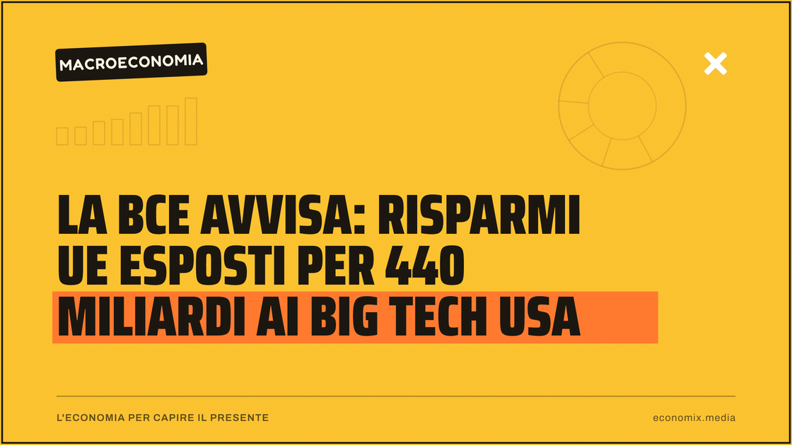 La Bce avvisa: risparmi Ue esposti per 440 miliardi ai big tech Usa: immagine in evidenza per Economix