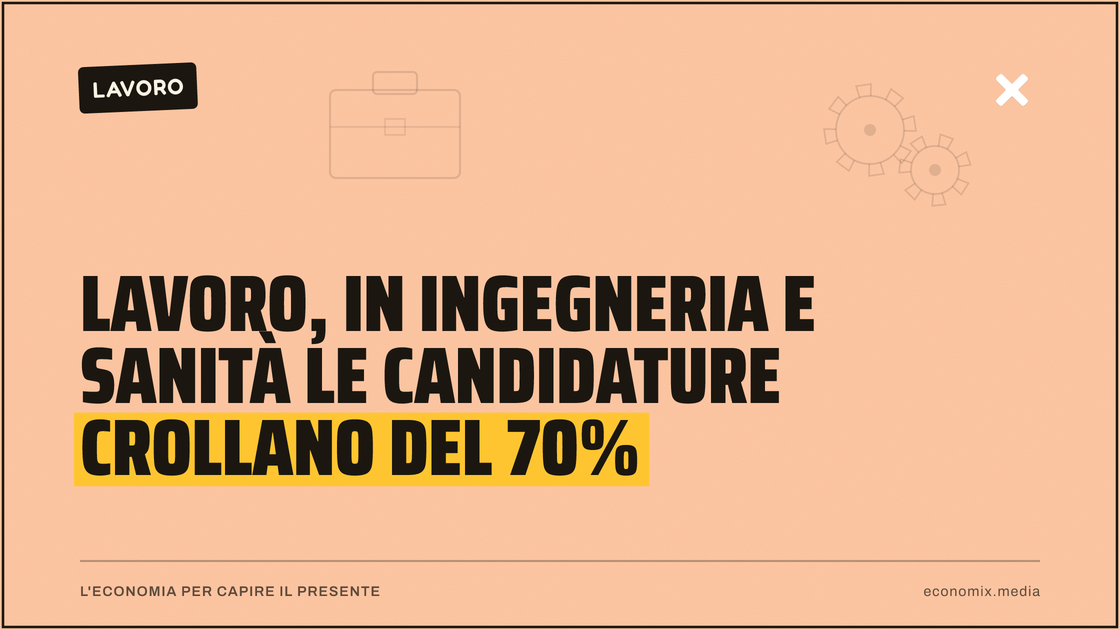 Lavoro, in ingegneria e sanità le candidature crollano del 70%: immagine in evidenza per Economix