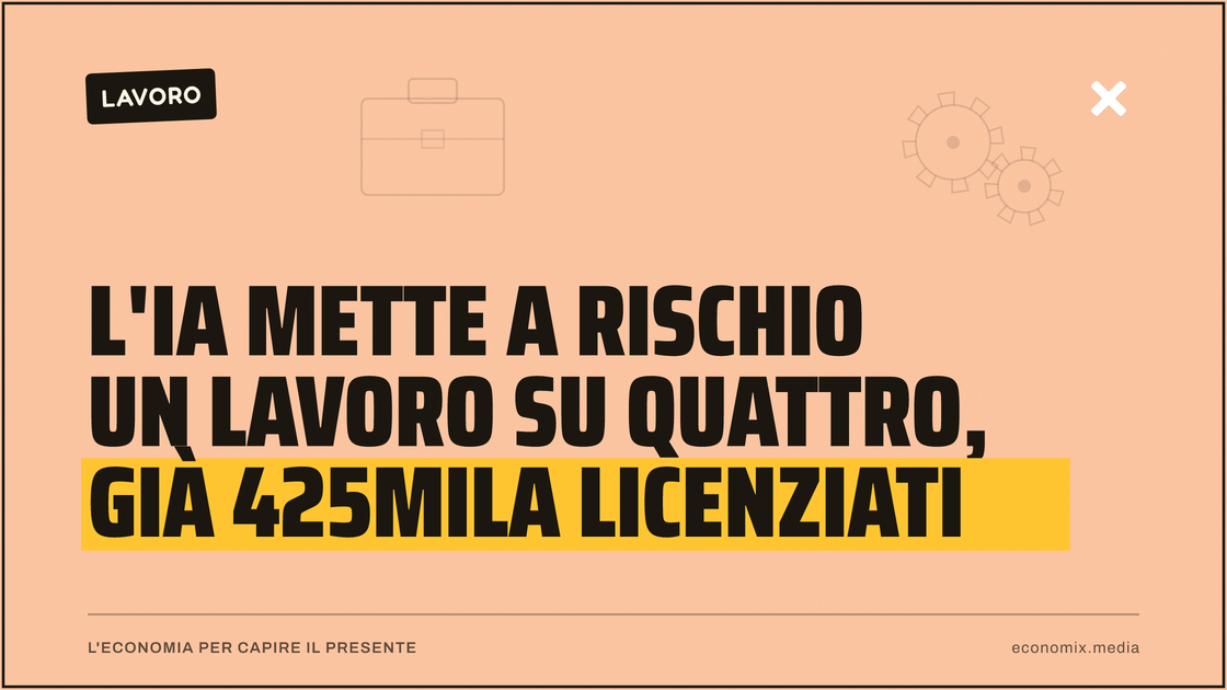 L'IA mette a rischio un lavoro su quattro, già 425mila licenziati: immagine in evidenza per Economix