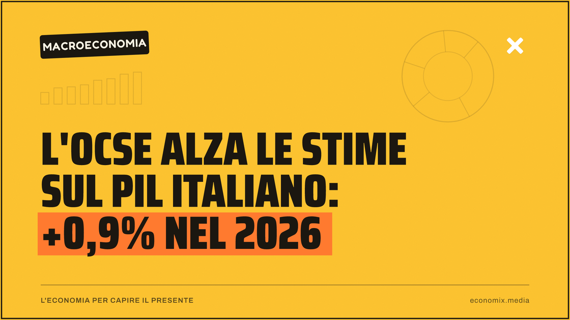 L'Ocse alza le stime sul Pil italiano: +0,9% nel 2026: immagine in evidenza per Economix