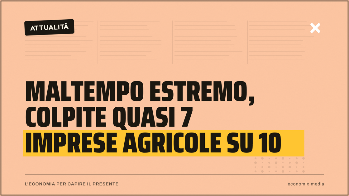 Maltempo estremo, colpite quasi 7 imprese agricole su 10: immagine in evidenza per Economix