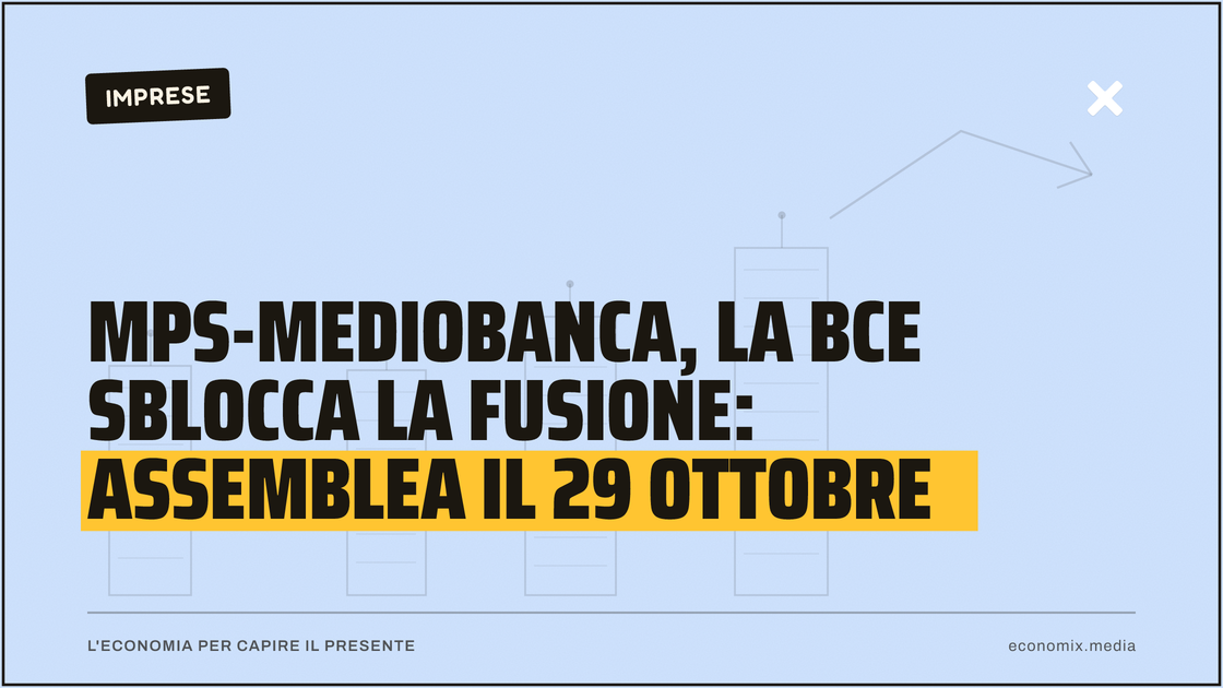 Mps-Mediobanca, la Bce sblocca la fusione: assemblea il 29 ottobre: immagine in evidenza per Economix