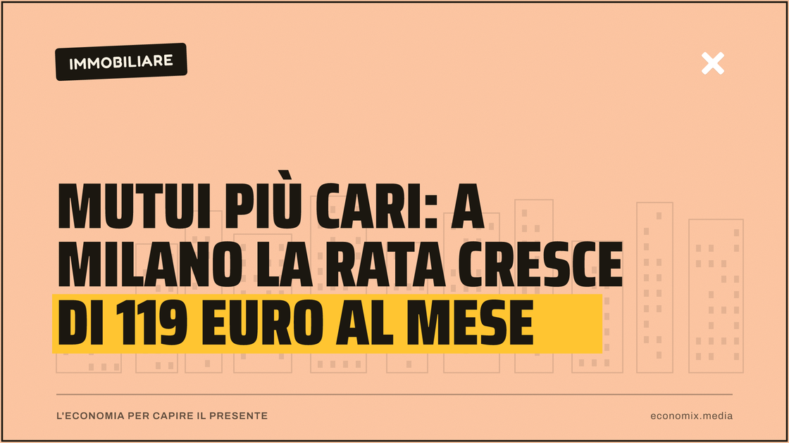 Mutui più cari: a Milano la rata cresce di 119 euro al mese: immagine in evidenza per Economix