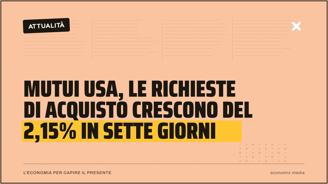 Mutui Usa, le richieste di acquisto crescono del 2,15% in sette giorni: immagine in evidenza per Economix