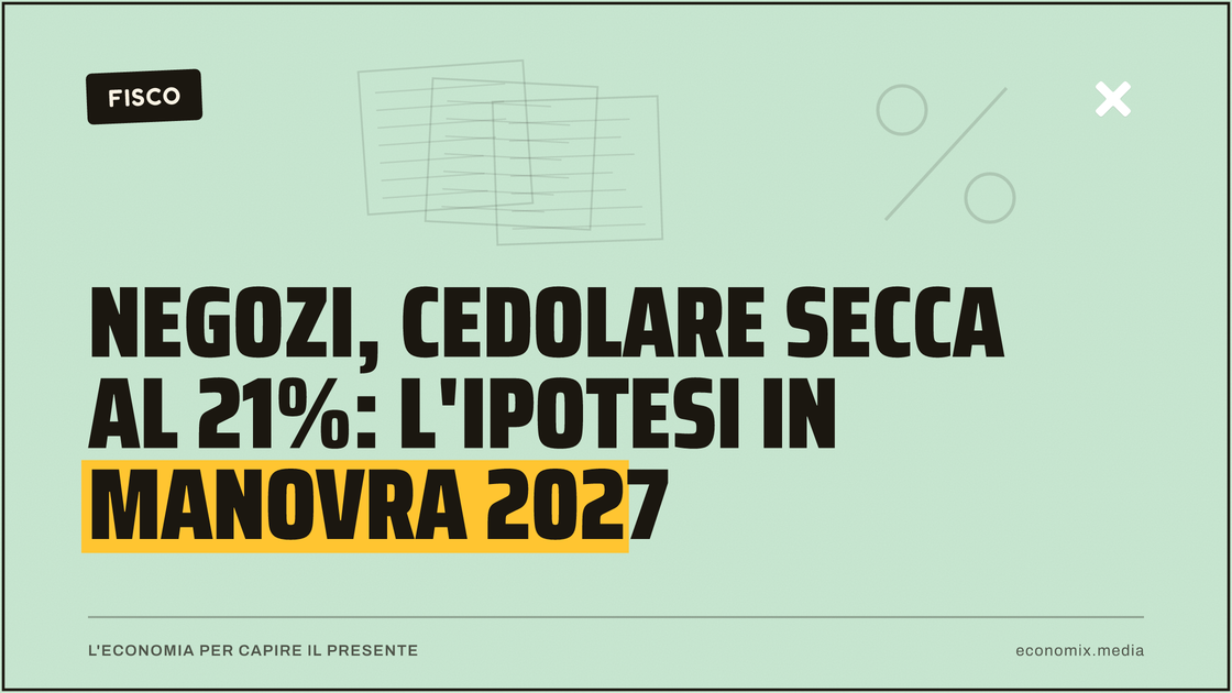 Negozi, cedolare secca al 21%: l'ipotesi in Manovra 2027: immagine in evidenza per Economix