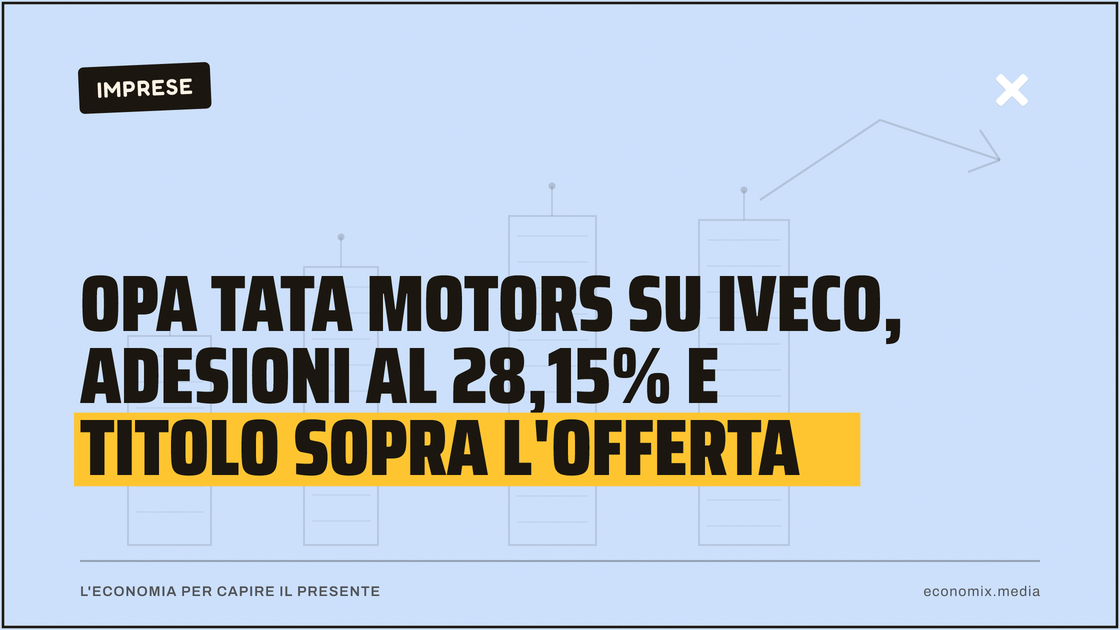 Opa Tata Motors su Iveco, adesioni al 28,15% e titolo sopra l'offerta: immagine in evidenza per Economix