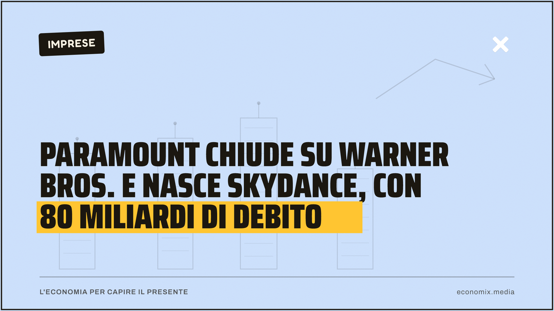 Paramount chiude su Warner Bros. e nasce Skydance, con 80 miliardi di debito: immagine in evidenza per Economix