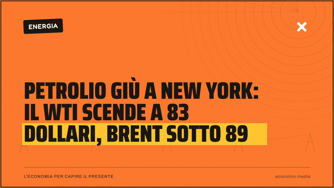 Petrolio giù a New York: il WTI scende a 83 dollari, Brent sotto 89: immagine in evidenza per Economix