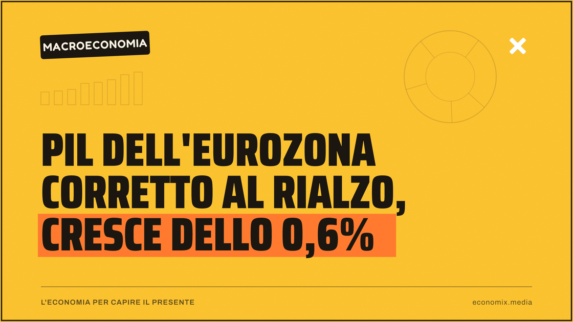 PIL dell'eurozona corretto al rialzo, cresce dello 0,6%: immagine in evidenza per Economix