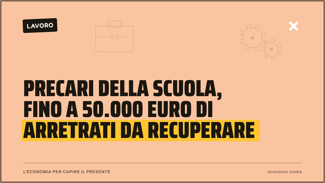 Precari della scuola, fino a 50.000 euro di arretrati da recuperare: immagine in evidenza per Economix