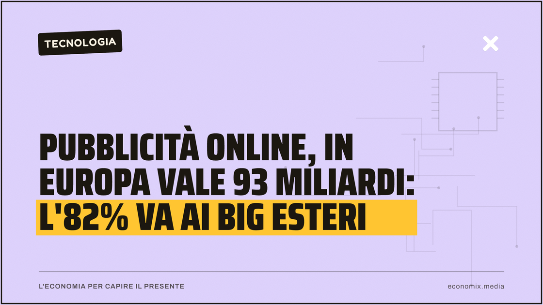 Pubblicità online, in Europa vale 93 miliardi: l'82% va ai big esteri: immagine in evidenza per Economix